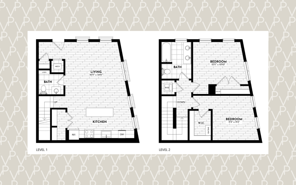 1382 Sq. Ft. 2 Bedroom Townhome